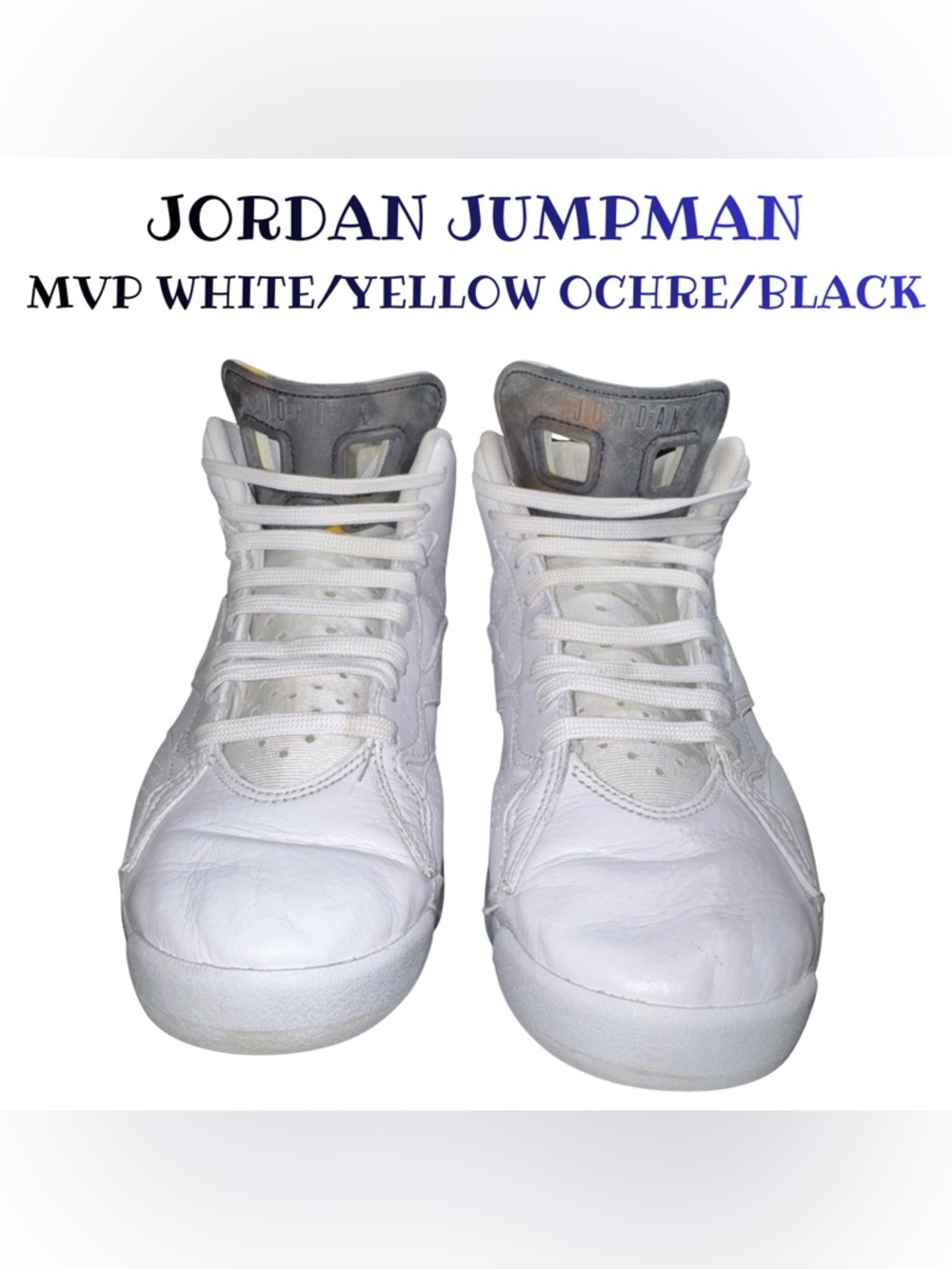 Nike Air Jordan Jumpman MVP White/Yellow Ochre/Black Men’s Size 8.5